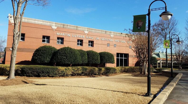 The Martin Luther King Jr. National Historic Site visitor center was closed Saturday due to a federal government shutdown. Maya T. Prabhu/maya.prabhu@ajc.com