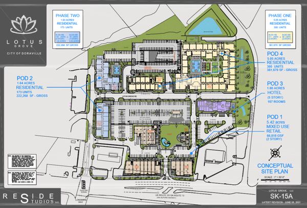 This is the site plan for the Lotus Grove project in Doraville.