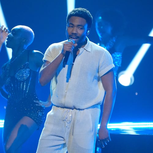 FILE - Donald Glover performs during the BET Awards on Sunday, June 30, 2024, at the Peacock Theater, in Los Angeles. (AP Photo/Chris Pizzello, File)