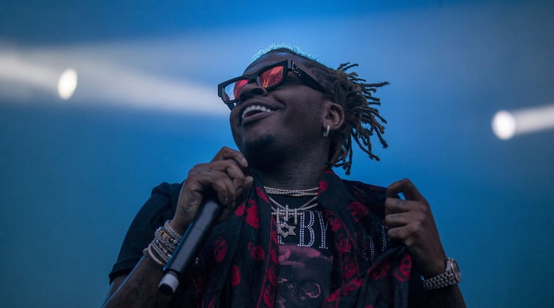 Gunna performs during the third day of Lollapalooza in Grant Park on Aug., 3, 2019, in Chicago. (Camille Fine/Chicago Tribune/TNS)