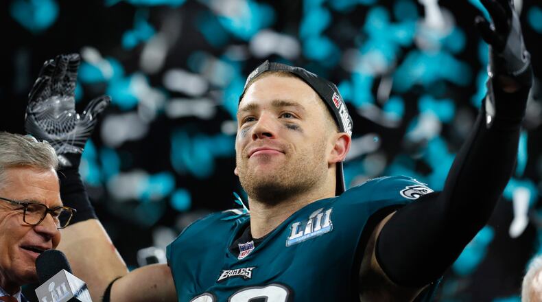 Eagles tight end Zach Ertz: 'Praying before games with my teammates, well before the anthem, is being used for your propaganda?!' (Photo by Kevin C. Cox/Getty Images)