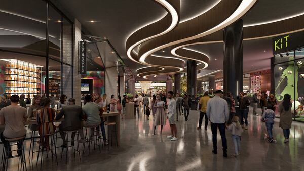Atlanta-based architecture and interior design firm TVS released renderings in mid-2025 of the planned redevelopment of downtown's CNN Center, which is now just called "The Center." (Courtesy of TVS)
