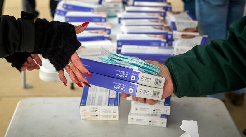 Clayton County distributed more than 10,000 COVID-19 testing kits on Thursday. (Mark Mirko/Hartford Courant/TNS)