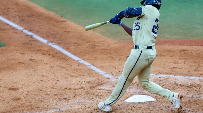 Georgia Tech catcher Vahn Lackey three-run home run