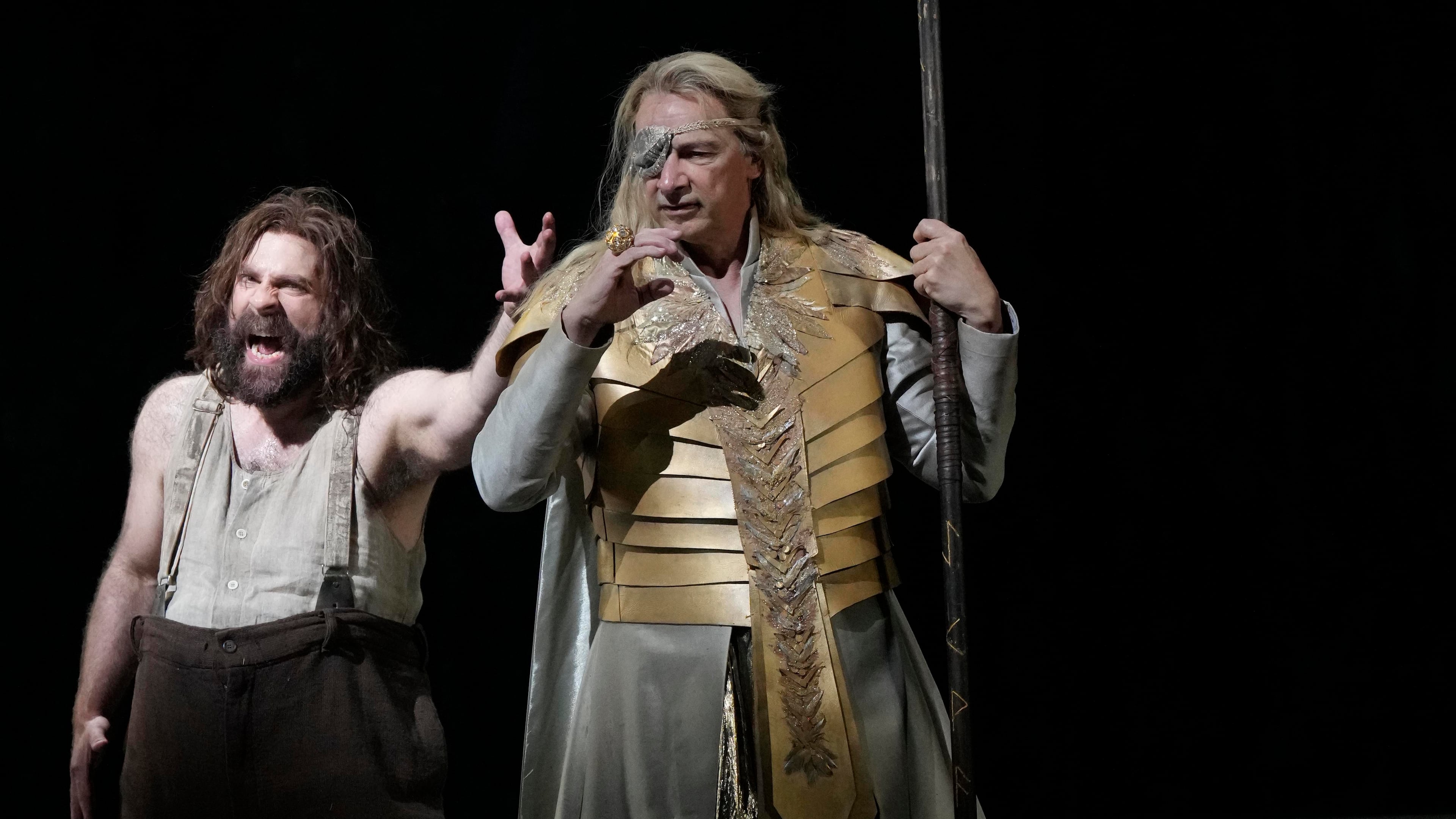 For "Siegfried," Greer Grimsley (right) and Zachary Nelson reprise their roles as Wotan and Alberich from the Atlanta Opera's 2023 production of "Das Rhinegold." (Courtesy of Ken Howard)