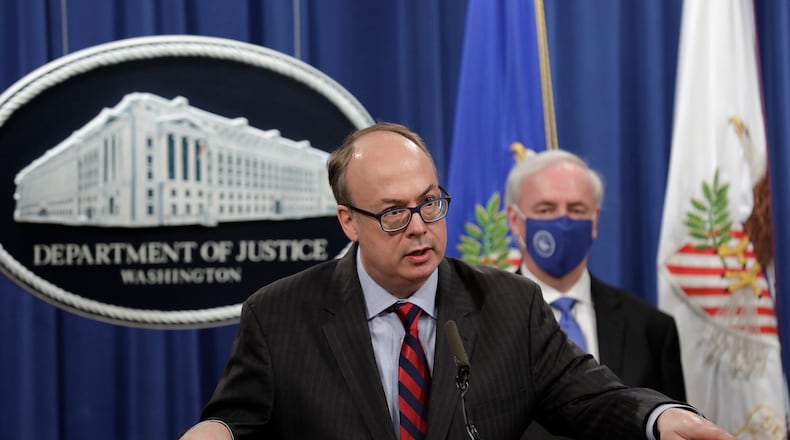 Jeffrey Clark, then acting assistant U.S. attorney general, speaks at a news conference at the Justice Department in Washington, D.C., on Oct. 21, 2020. (Yuri Gripas/POOL/AFP/Getty Images/TNS)