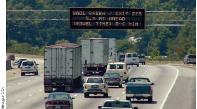 Six new dynamic message signs in Marietta and Smyrna should ease traffic to SunTrust Park and The Battery Atlanta. Courtesy of Federal Highway Administration