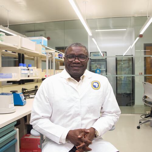 Dr. Christian Happi poses for a photo inside the laboratory at the Institute of Genomics and Global Health, in Ede Southwestern, Nigeria, Nov. 17, 2025. (AP Photo/Ajayi Oluwapelumi)