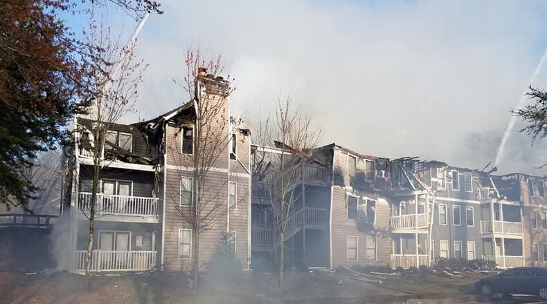 At least 20 units were destroyed in a Marietta apartment complex fire on Saturday, March 23.