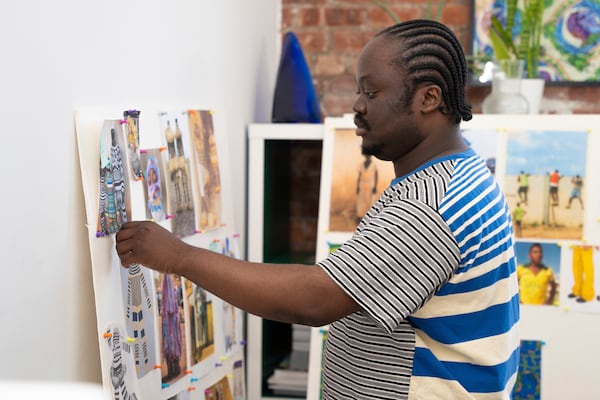 Fashion designer/founder of Agbobly, Jacques Agbobly, poses for a portrait on Thursday, May 1, 2025, in New York. (AP Photo/Gary Gerard Hamilton)