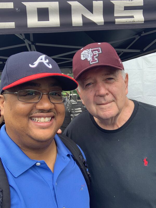 "Hometeam" Brandon Leak, a 680/The Fan host (left) regarded Beau Bock (right) as a mentor who provided him great advice on being a good sports talk host. (Courtesy of Brandon Leak)