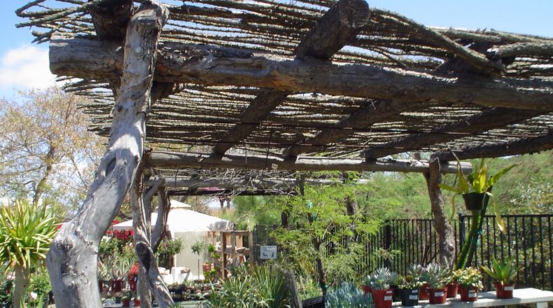 Found log posts and beams are used here in the traditional way of the Southwest. (Maureen Gilmer/TNS)