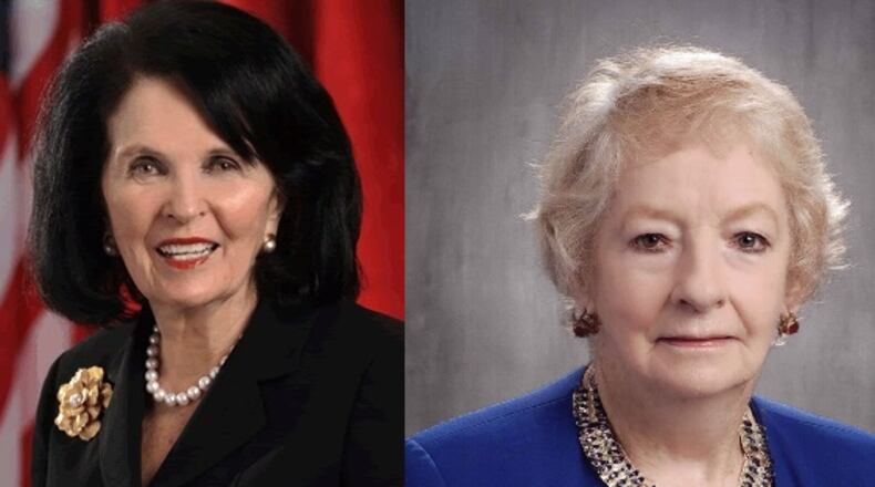 Gwinnett County Public Schools Board of Education District III representative Mary Kay Murphy (left) and Board Chair Louise Radloff who represents District 5 have announced they'll run for re-election. COURTESY OF GWINNETT COUNTY PUBLIC SCHOOLS