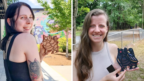 Breanna (left), finder of Hawkins’ Artist Cove kitten; and Kelly (right), finder of his Utoy Cemetery kitten.