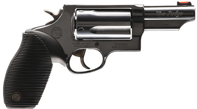 The Judge is capable of firing .410 shotgun shells or .45-caliber bullets. (Photo courtesy of Taurus International Manufacturing Inc.)