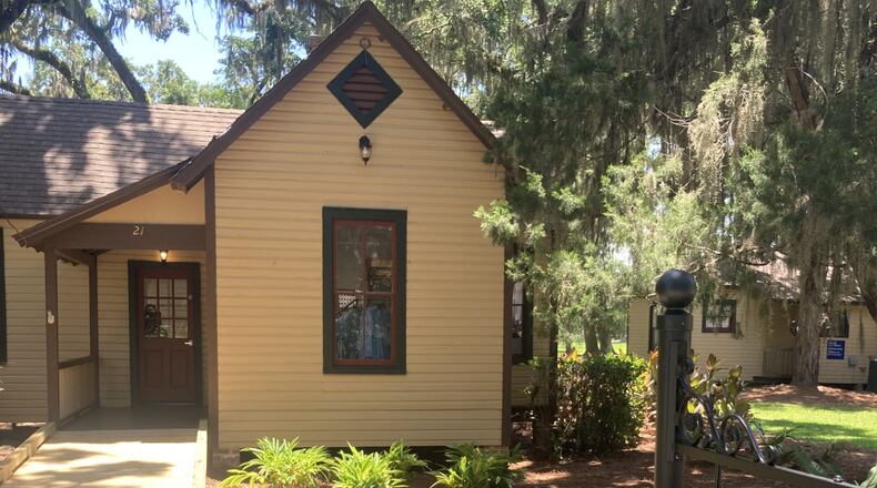 A historic cottage along Jekyll Island's Pier Road is now home to an outdoors outfitter store. (Adam Van Brimmer/AJC)