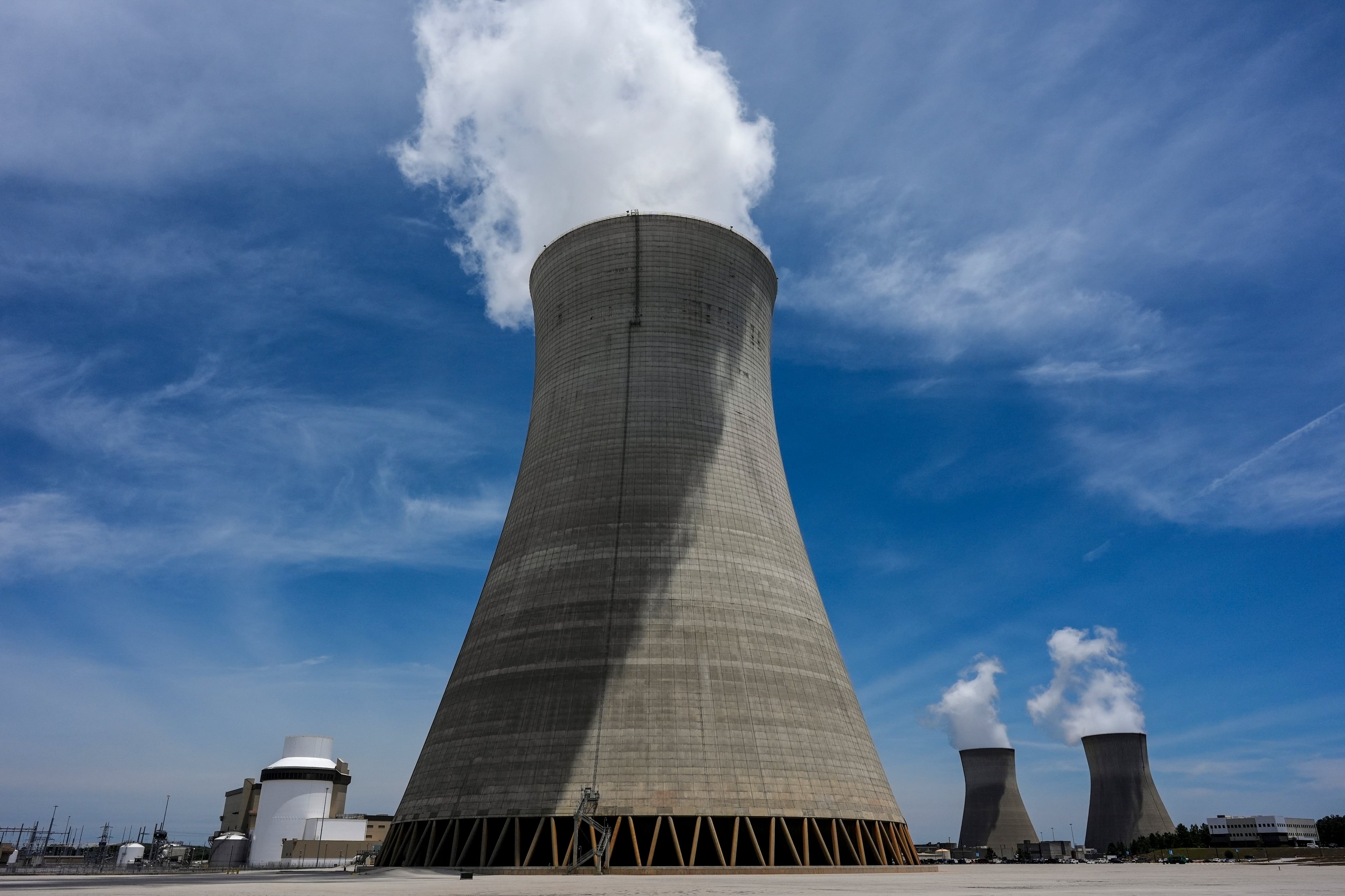 Cooling tower three with one and two in the background are seen at the nuclear reactor facility at the Alvin W. Vogtle Electric Generating Plant, Friday, May 31, 2024, in Waynesboro, Ga. (Mike Stewart/AP)
