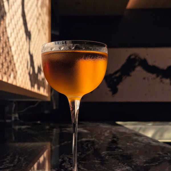 Cherry blossom saline is the magic ingredient in Adair Park's Ryokou's Petite Prelude cocktail. (Courtesy of Jeff Banks)