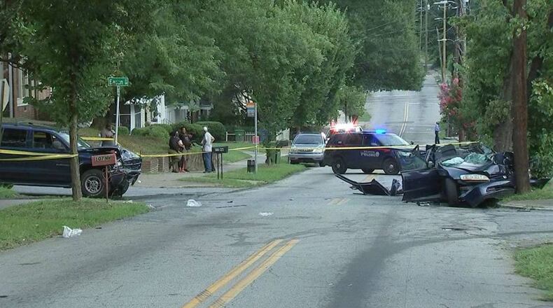 This is the aftermath of a deadly crash in Atlanta on Monday evening.
