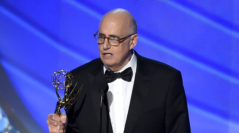 LOS ANGELES, CA - SEPTEMBER 18: Actor Jeffrey Tambor accepts Outstanding Lead Actor in a Comedy Series for 'Transparent' onstage during the 68th Annual Primetime Emmy Awards at Microsoft Theater on September 18, 2016 in Los Angeles, California. During his acceptance speech, Tambor, who plays a transgender woman in the series, called for more trans actors to be cast in television to tell their own stories rather than cisgender actors. (Photo by Kevin Winter/Getty Images)