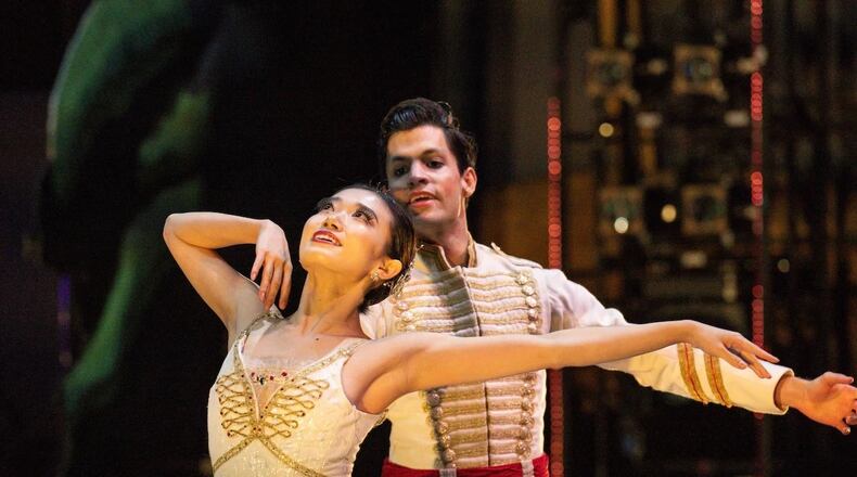 Airi Igarashi as Marie and Ángel Ramírez as the Nutcracker Prince in Atlanta Ballet's "The Nutcracker."