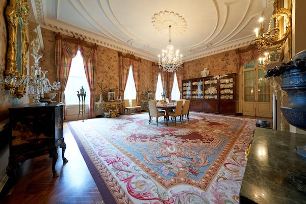 In 1966, the Atlanta Historical Society purchased the Swan House, the home of Edward and Emily Inman. The home opened to the public in 1967 as both a furnished house museum and the new headquarters of the Atlanta Historical Society. (Courtesy of Jason Hales)