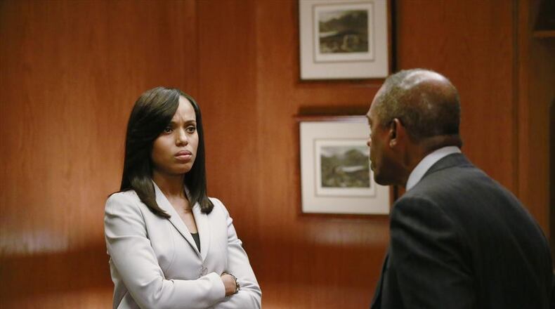 SCANDAL - "The Key" - Olivia and the team continue to investigate Catherine's case, but Olivia is distracted when Jake stops returning her calls. Meanwhile, Cyrus falls deeper into the rabbit hole with Michael, David realizes what it's like to finally be a winner in DC and Fitz seeks answers to Jerry's death on "Scandal," THURSDAY OCTOBER 23 (9:00-10:00 p.m., ET) on the ABC Television Network. (ABC/Mitchell Haaseth) KERRY WASHINGTON, JOE MORTON