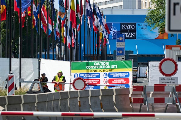 Security ahead of the NATO summit in The Hague, Netherlands, Wednesday, June 18, 2025. (AP Photo/Peter Dejong)