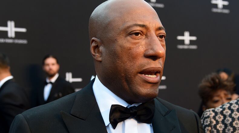 Media mogul and owner of The Weather Chanel Byron Allen spoke to the AJC on the red carpet for the opening of Tyler Perry Studios Saturday, October 5, 2019, in Atlanta. Perry acquired the property of Fort McPherson to build a movie studio on 330 acres of land. (Ryon Horne / Ryon.Horne@ajc.com)