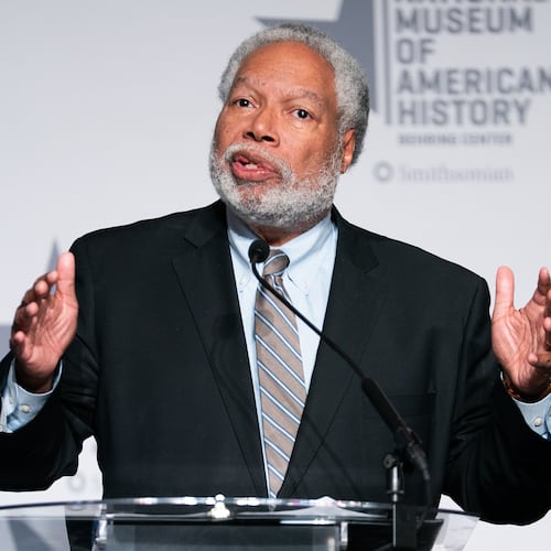 FILE - Secretary of the Smithsonian Institution Lonnie Bunch speaks at an event, Feb. 20, 2026, in Washington. (AP Photo/Allison Robbert, File)