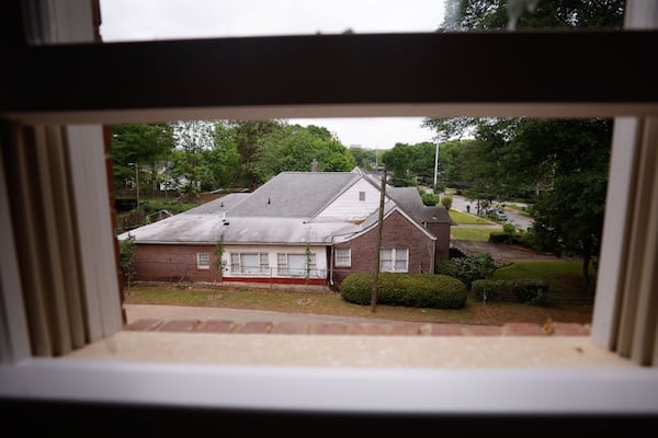 Views of the adult home of Martin Luther King Jr., as seen from the window of Maynard Jackson’s childhood home in Vine City on Friday, April 25, 2025. (Natrice Miller/ AJC)