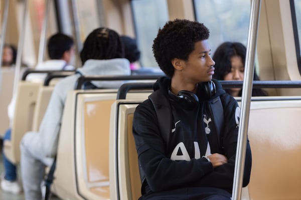 Judah Scott commutes to Georgia State University on MARTA from East Lake station in Atlanta on Tuesday, Sept. 23, 2025. (Arvin Temkar/AJC)