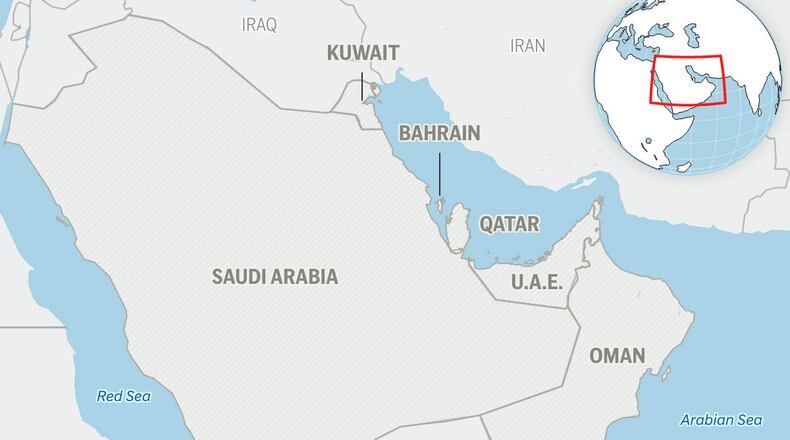 This is a locator map for the Gulf Cooperation Council member states: Saudi Arabia, Bahrain, Qatar, Oman, Kuwait and United Arab Emirates. (AP Photo)