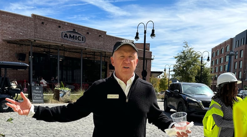 Dan Cathy, creator of the town of Trilith and Trilith Studios and chairman of Chick Fil A, expounded on the new Trilith Guesthouse Hotel, set to open in January 2024. RODNEY HO/rho@ajc.com