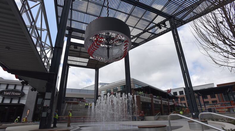 March 28, 2017 Atlanta - The Battery Atlanta Plaza during a media tour before the first baseball game, Braves-Yankees exhibition, at SunTrust Park on Tuesday, March 28, 2017. HYOSUB SHIN / HSHIN@AJC.COM