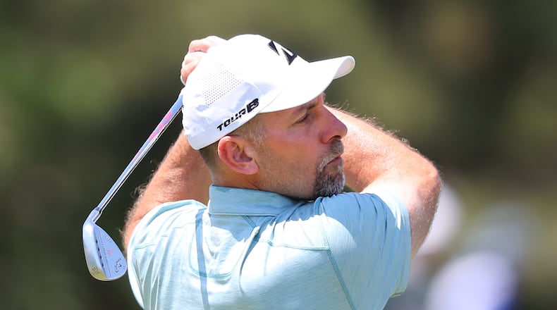 Former Braves pitcher John Smoltz during the final round of the Mitsubishi Electric Classic at TPC Sugarloaf on Sunday, May 16, 2021, in Duluth. (Curtis Compton / Curtis.Compton@ajc.com)