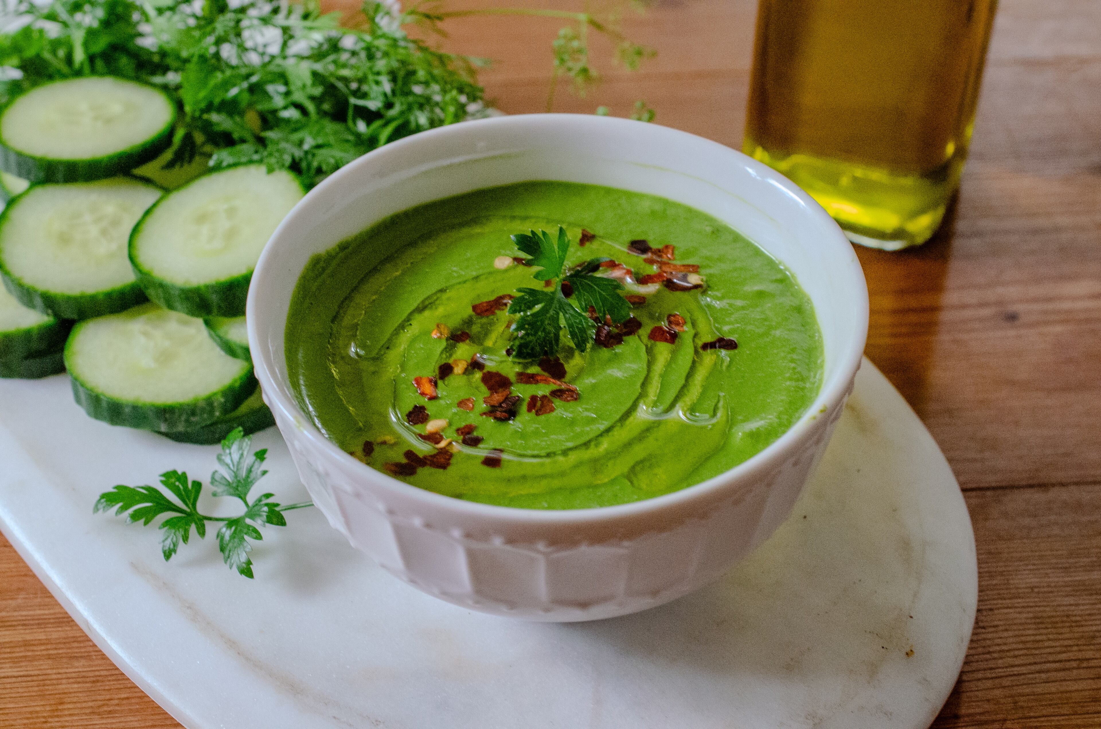 Zhoug is an herb-forward condiment that can be used as a dip, as with cucumbers, or as a spread, garnish, sauce or marinade. (Virginia Willis for the AJC)