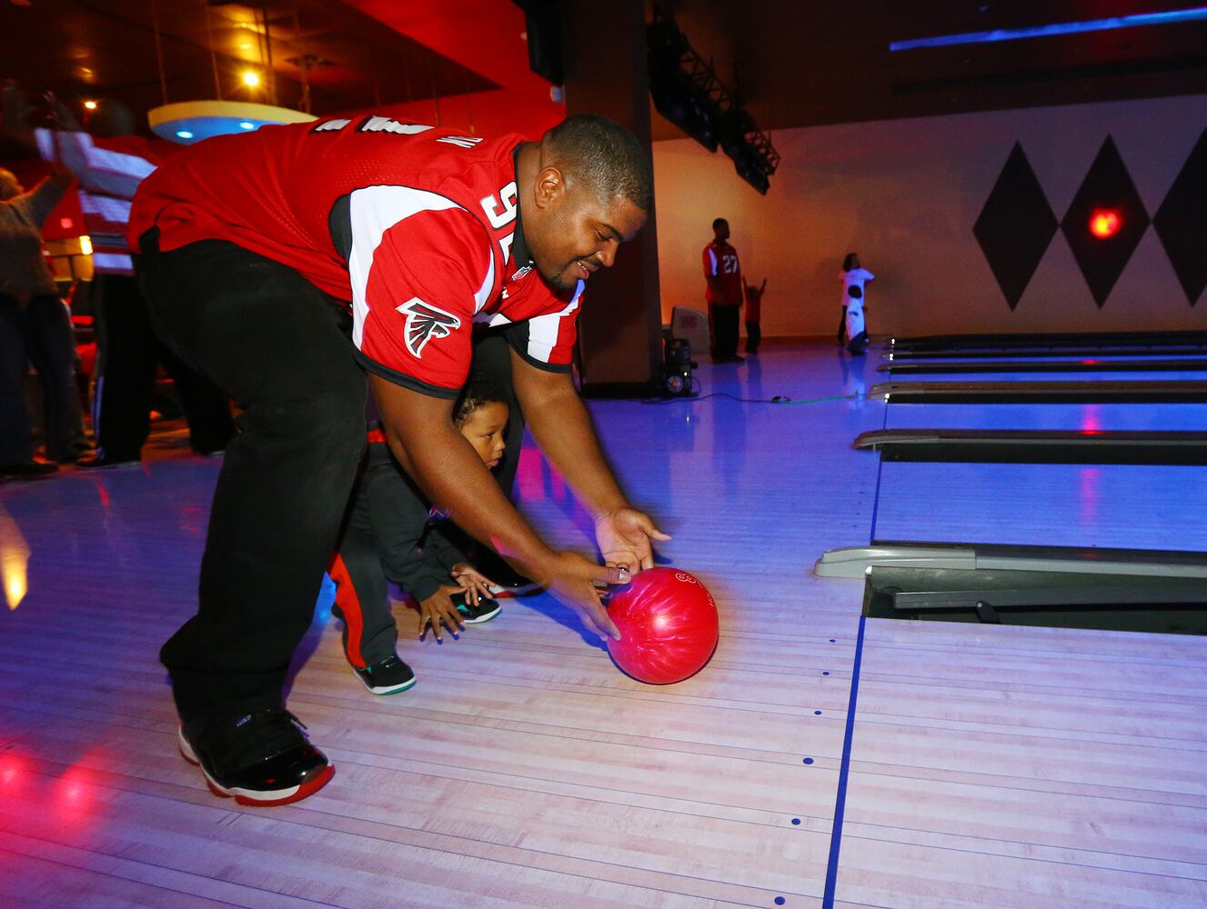 Bowling with the Atlanta Falcons