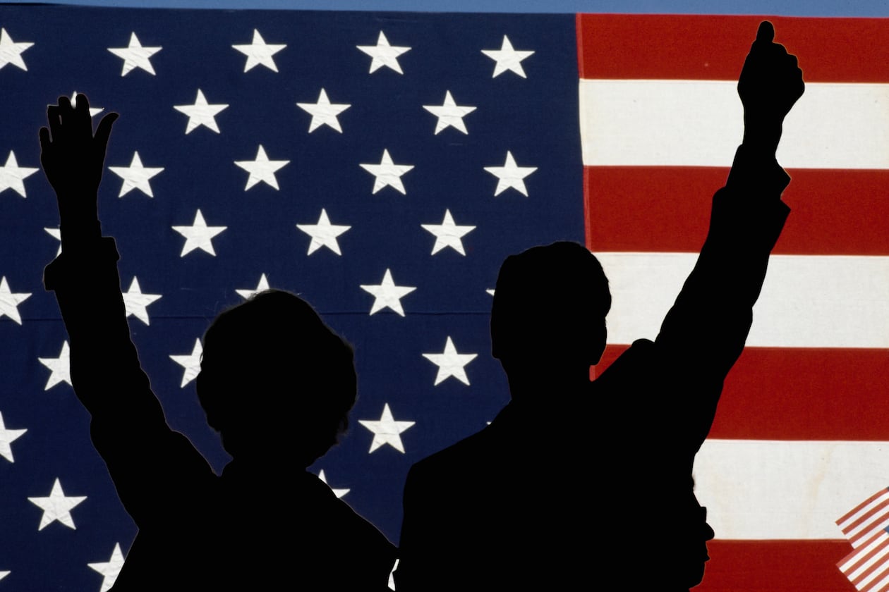 Unlike typical campaigns, current top Georgia candidates' spouses are not frequently at campaign events. (Photo illustration / AJC | Getty Images)