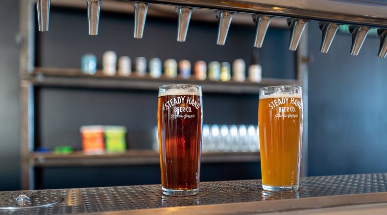 Steady Hand Beer Co. has 24 taps in its new taproom on Atlanta’s Westside. CONTRIBUTED BY MARY POWELL PHOTOGRAPHY