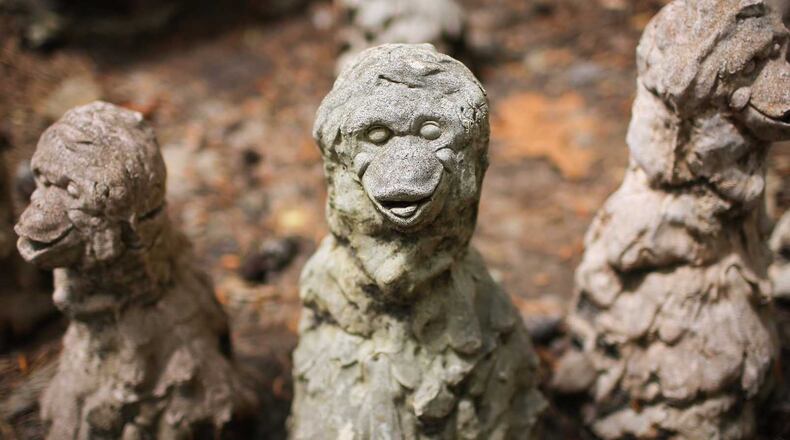 According to legend, these statues of monkeys in Johns Creek are a memorial to circus monkeys that were killed in the area around the turn of the 20th century.