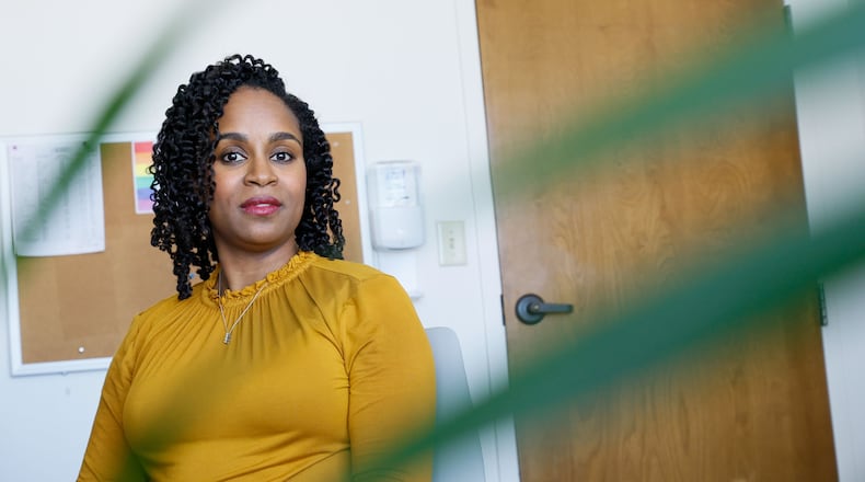 Kelci Flowers, a clinical psychologist, has used written exposure therapy with many patients in the Atlanta area since 2019. She said it has helped reduce their depression and anxiety and has aided them in getting better sleep and an “overall better quality of life.” “At the end of therapy,” she said, “people usually experience a lot of a decrease in intrusive thoughts and memories about the trauma, a decrease in nightmares about the trauma.” Miguel Martinez /miguel.martinezjimenez@ajc.com