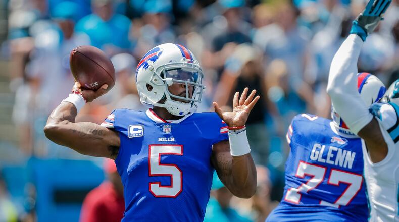Game 4 -- Bills at Falcons, Oct. 1: Tyrod Taylor and the Bills will make their first appearance at Mercedes-Benz Stadium. The game will be the first of four straight against the AFC East for the Falcons. (AP Photo/Bob Leverone)