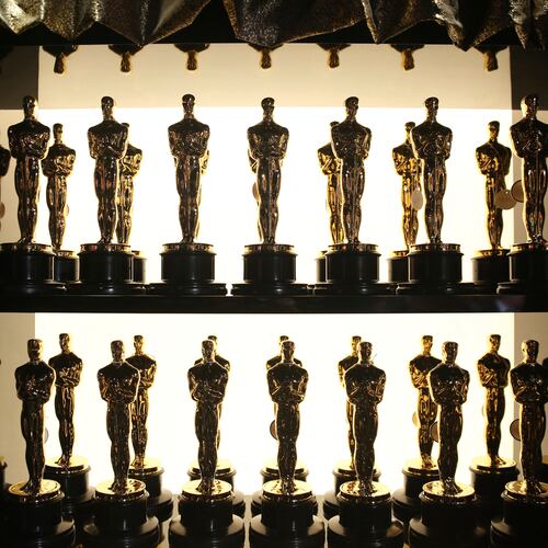 FILE - Oscar statuettes appear backstage at the Oscars at the Dolby Theatre in Los Angeles on Feb. 28, 2016. (Photo by Matt Sayles/Invision/AP, File)
