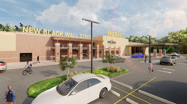 This is a rendering of the New Black Wall Street Market, which is slated for a soft opening at the end of May 2021.