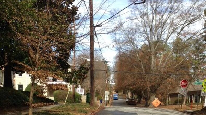 Marianne DeHaan hopes this leak near the popular Virginia Highlands neighborhood will soon be repaired.Photo/Marianne DeHaan.