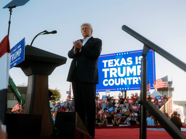 
                        Former President Donald Trump at a campaign rally in Waco, Texas, on Saturday, March 25, 2023. A Manhattan grand jury voted to indict Trump on Thursday, March 30, 2023, for his role in paying hush money to a porn star, according to four people with knowledge of the matter.  (Christopher Lee/The New York Times)
                      
