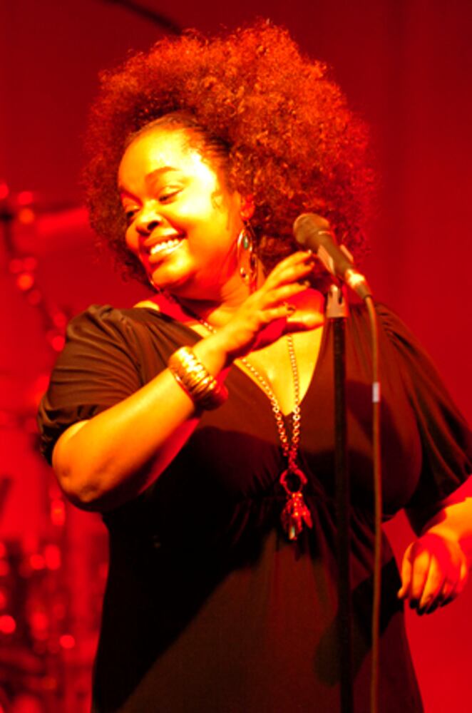 Jill Scott sings at the Freight Room