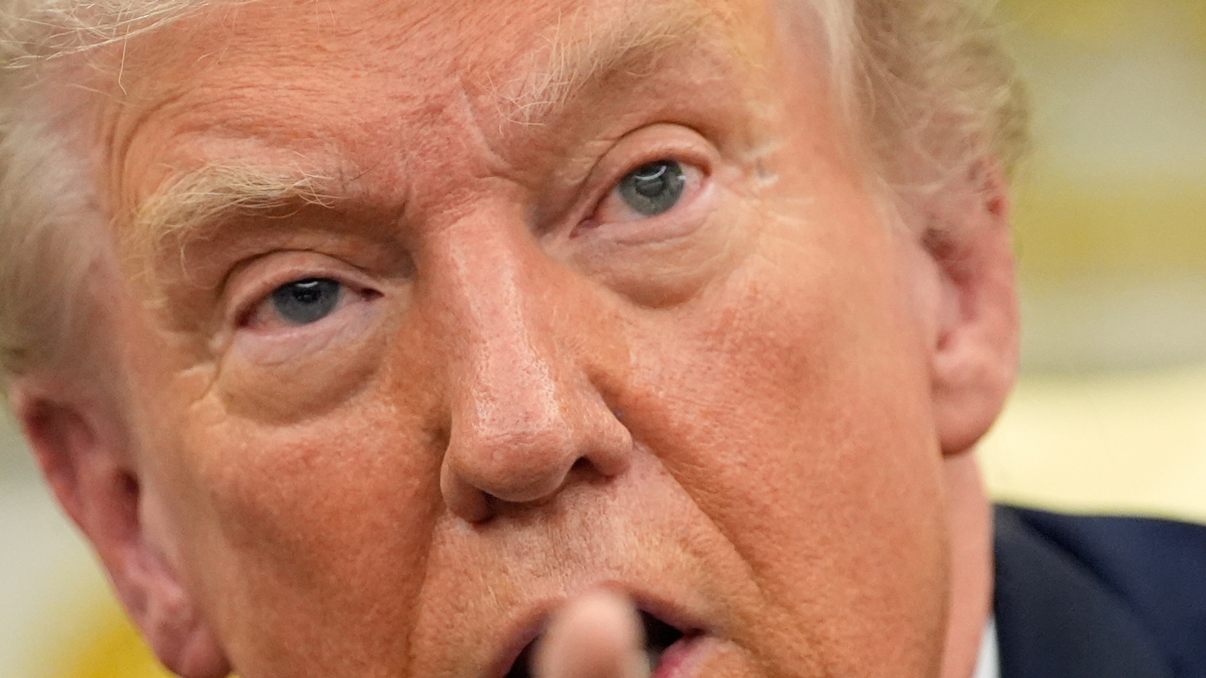 President Donald Trump speaks as he meets with NATO Secretary General Mark Rutte in the Oval Office of the White House, Wednesday, Oct. 22, 2025, in Washington. (AP Photo/Alex Brandon)