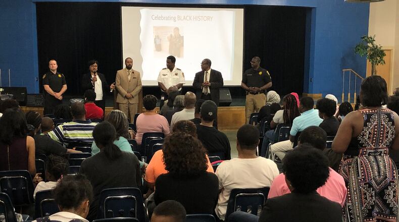 Parents ask questions of DeKalb County School District officials during a meeting at Wynbrooke Elementary School on Tuesday, April 30, 2019. (MARLON A. WALKER/MARLON.WALKER@AJC.COM)
